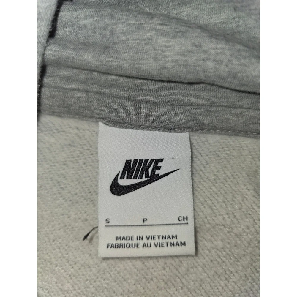 Nike Sportswear Essential Women Cropped Hoodie Gray Fleece Futura Logo Small